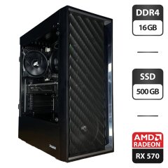 Новый игровой ПК Zalman ZM-T7 Black Tower / AMD Ryzen 3 4100 (4 (8) ядра по 3.8 - 4.0 GHz) / 16 GB DDR4 / 500 GB SSD / AMD Radeon RX 570, 4 GB GDDR5, 256-bit / 550W