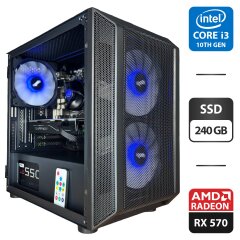Сборка под заказ: игровой ПК 1stPlayer D3-3F2-Plus Black Tower / Intel Core i3-10105F (4 (8) ядра по 3.7 - 4.4 GHz) / 16 GB DDR4 / 240 GB SSD / AMD Radeon RX 570, 8 GB GDDR5, 256-bit / 550W
