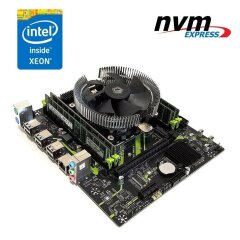 Комплект: Материнская плата Machinist X99 PR9-H (Unlock Turbo Boost) / LGA2011-3 / Intel Xeon E5-2630 v3 (8 (16) ядер по 2.4 - 3.2 GHz) (аналог AMD Ryzen 7 1700) / 64 GB DDR4 / 512 GB SSD M.2 + Кулер ID-Cooling DK-01