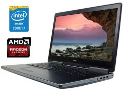 Игровой ноутбук Dell Precision 7710 / 17.3" (1920x1080) IPS / Intel Core i7-6820HQ (4 (8) ядра по 2.7 - 3.6 GHz) / 8 GB DDR4 / 240 GB SSD + 500 GB HDD / AMD Radeon R9 M375X, 2 GB GDDR5, 128-bit / WebCam / Win 10 Pro
