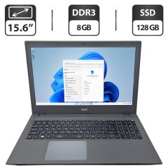 Ноутбук Б-класс Acer Aspire E5-573 / 15.6" (1366x768) TN / Intel Core i3-5005U (2 (4) ядра по 2.0 GHz) / 8 GB DDR3 / 128 GB SSD / Intel HD Graphics 5500 / WebCam / DVD-ROM