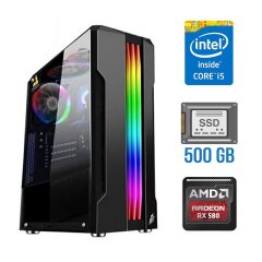 Игровой ПК Tower / Intel Core i5-4460 (4 ядра по 3.2 - 3.4 GHz) / 16 GB DDR3 / 500 GB SSD / AMD Radeon RX 580, 8 GB GDDR5, 256-bit