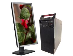 Комплект ПК: Lenovo ThinkCentre E73 Tower / Intel Core i5-4570S (4 ядра по 2.9 - 3.6 GHz) / 8 GB DDR3 / 500 GB HDD / Intel HD Graphics 4600 / DVD-RW + Монитор Dell Professional P2213t / 22" (1680x1050) TN / DP, VGA, DVI, USB 2.0, Audio
