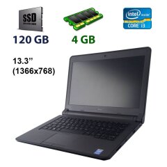 Dell Latitude 3350 / 13.3" (1366x768) WXGA&nbsp;TN WLED / Intel Core i3-5005U (2 (4) ядра по 2.0 GHz) / 4 GB DDR3 (1600 MHz) / 120 GB SSD / WebCam / USB 3.0 / HDMI / DP