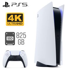 Игровая консоль Sony Playstation PS5 CFI-1215A / AMD Ryzen Zen 2 Custom (8 ядер по 3.5 GHz) / 16 GB GDDR6 / 825 GB SSD / AMD Radeon RDNA 2, 16 GB GDDR6, 256-bit / Blu-Ray / Wi-Fi + джойстик