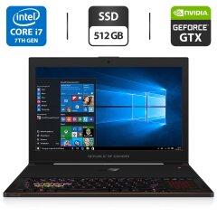 Ігровий ноутбук Asus ROG Zephyrus GX501V / 15.6" (1920x1080) IPS / Intel Core i7-7700HQ (4 (8) ядра по 2.8 - 3.8 GHz) / 16 GB DDR4 / 512 GB SSD / nVidia GeForce GTX 1080, 8 GB GDDR5X, 256-bit / WebCam / HDMI