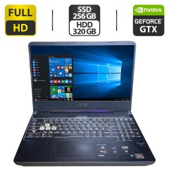 Ігровий ноутбук Asus TUF Gaming FX505D / 15.6" (1920x1080) IPS / AMD Ryzen 7 3750H (4 (8) ядра по 2.3 - 4.0 GHz) / 24 GB DDR4 / 256 GB SSD + 320 GB HDD / nVidia GeForce GTX 1660 Ti, 6 GB GDDR6, 192-bit / WebCam