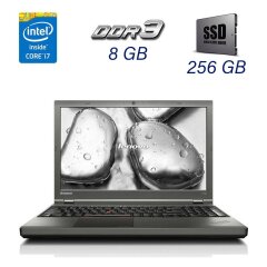 Ігровий ноутбук Lenovo ThinkPad T540p Black / 15.6" (1920x1080) TN / Intel Core i7-4600M (2 (4) ядра по 2.9 - 3.6 GHz) / 8 GB DDR3 / 256 GB SSD / nVidia GeForce GT 730, 1 GB GDDR5, 64-bit / WebCam / DVD-ROM / USB 3.0