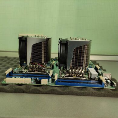Комплект: Cерверная двухпроцессорная материнская плата Supermicro X9DR3-F LGA2011 + 2x Кулера Supermicro