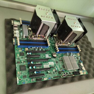 Комплект: Cерверная двухпроцессорная материнская плата Supermicro X9DR3-F LGA2011 + 2x Кулера Supermicro