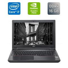 Мобильная рабочая станция Б-класс Fujitsu Celsius H780 / 15.6" (1920x1080) IPS / Intel Core i7-8750H (6 (12) ядер по 2.2 - 4.1 GHz) / 16 GB DDR4 / 512 GB SSD / nVidia Quadro P600, 4 GB GDDR5, 128-bit / VGA / HDMI / USB Type-C