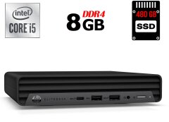 Неттоп HP Presence Mini Conferencing PC USFF / Intel Core i5-10500T (6 (12) ядер по 2.3 - 3.8 GHz) / 8 GB DDR4 / 480 GB SSD / Intel UHD Graphics 630 / DisplayPort / HDMI + Блок питания