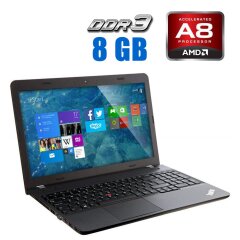 Ноутбук Б-клас Lenovo ThinkPad E555 / 15.6" (1366x768) TN / AMD A8-7100 (4 ядра по 1.8 - 3.0 GHz) / 8 GB DDR3 / 240 GB SSD / AMD Radeon R5 Graphics / WebCam 