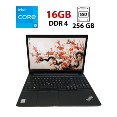 Ноутбук Lenovo ThinkPad E15 / 15.6" (1920x1080) TN / Intel Core i5-10210U (4 (8) ядра по 1.6 - 4.2 GHz) / 16 GB DDR4 / 256 GB SSD M.2 / Intel UHD Graphics / WebCam