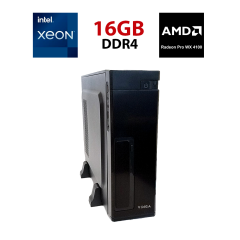 Рабочая станция Vinga CS302B SFF / Intel Xeon E5-2630 v3 (8 (16) ядер по 2.4 - 3.2 GHz) / 16 GB DDR4 / 256 GB SSD NVMe M2 / AMD Radeon Pro WX 4100, 4 GB GDDR5, 128-bit / Unlock TB