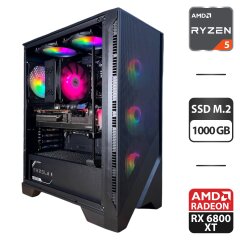 Сборка под заказ: игровой ПК MSI MAG Forge 120A B65 Tower / AMD Ryzen 5 7500F (6 (12) ядер по 3.7 - 5.0 GHz) / 32 GB DDR5 / 1000 GB SSD M.2 / AMD Radeon RX 6800 XT, 16 GB GDDR6, 256-bit / 750W
