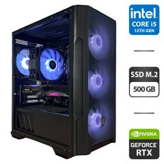 Сборка под заказ: компьютер MSI MAG Forge M100R Black Tower / Intel Core i5-12400F (6 (12) ядер по 2.5 - 4.4 GHz) / 32 GB DDR4 / 500 GB SSD M.2 / nVidia GeForce RTX 3060 Ti, 8 GB GDDR6, 256-bit / 650W