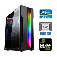 Ігровий ПК Tower / Intel Core i5-2400 (4 ядра по 3.1 - 3.4 GHz) / 16 GB DDR3 / 500 GB SSD / nVidia GeForce GTX 1660 Super, 6 GB GDDR6, 192-bit / 500W