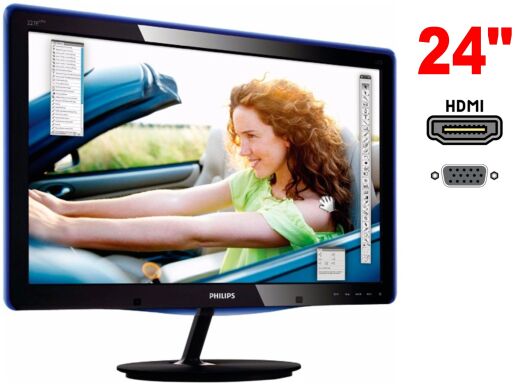 Монітор Б-клас Philips E-Line 247E3LP / 24" (1920x1080) TN / 2x HDMI, 1x VGA