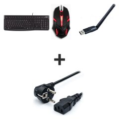 Новая мышка и клавиатура + Кабель питания + Wi-Fi USB адаптер