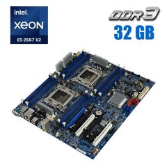 Комплект: Материнская плата Lenovo C30 / LGA2011 / 2x Intel Xeon E5-2660 v2 (10 (20) ядер по 2.2 - 3.0 GHz) / 32 GB DDR3 + 2x кулер ID-Cooling DK-01T
