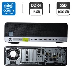 Компьютер HP EliteDesk 800 G3 SFF / Intel Core i5-6500 (4 ядра по 3.2 - 3.6 GHz) / 16 GB DDR4 / 1000 GB SSD / Intel HD Graphics 530 / DisplayPort / Windows 11 Pro