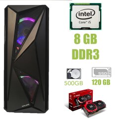 First Player Color Tower new! / Intel Core i5-2400 (4 ядра по 3.1-3.4GHz) / 8GB DDR3 / 120GB SSD new+500GB HDD / AMD Radeon RX470 4GB DDR5 256bit / 600W