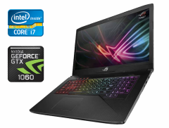 Ігровий ноутбук Asus Gl703VM / 17.3" (1920x1080) IPS / Intel Core i7-7700HQ (4 (8) ядра по 2.8 - 3.8 GHz) / 16 GB DDR4 / 256 GB SSD + 1000 GB HDD / nVidia GeForce GTX 1060, 6 GB GDDR5, 192-bit / WebCam / Windows 10