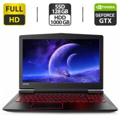Ігровий ноутбук Б-клас Lenovo Legion Y520-15IKBN / 15.6" (1920x1080) IPS / Intel Core i7-7700HQ (4 (8) ядра по 2.8 - 3.8 GHz) / 8 GB DDR4 / 128 GB SSD + 1000 GB HDD / nVidia GeForce GTX 1050, 2 GB GDDR5, 128-bit / WebCam / HDMI