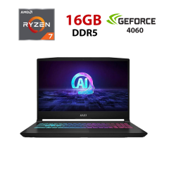 Игровой ноутбук MSI Katana A15 AI B8VF-478NEU / 15.6" (1920x1080) IPS / AMD Ryzen 7 8845HS (8 (16) ядер по 3.8 - 5.1 GHz) / 16 GB DDR5 / 240 GB SSD / nVidia GeForce RTX 4060, 8 GB GDDR6, 128-bit / WebCam