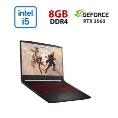 Ігровий ноутбук MSI Katana GF66 11UE-883NEU / 15.6" (1920x1080) IPS / Intel Core i5-11400H (6 (12) ядер по 2.2 - 4.5 GHz) / 8 GB DDR4 / 240 GB SSD / nVidia GeForce RTX 3060, 6 GB GDDR6, 192-bit / WebCam