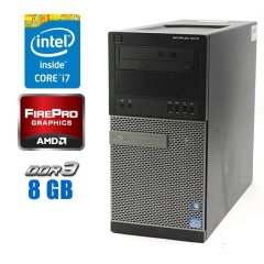 Ігровий ПК Dell OptiPlex 9010 Tower / Intel Xeon E3-1270 (4 (8) ядра по 3.4 - 3.8 GHz) (аналог Intel Core i7-2600) / 8 GB DDR3 / 128 GB SSD / AMD FirePro V5900, 2 GB GDDR5, 256-bit