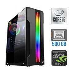 Игровой ПК Tower / Intel Core i5-10400F (6 (12) ядер по 2.9 - 4.3 GHz) / 16 GB DDR4 / 500 GB SSD / nVidia GeForce GTX 1660 Ti, 6 GB GDDR6, 192-bit