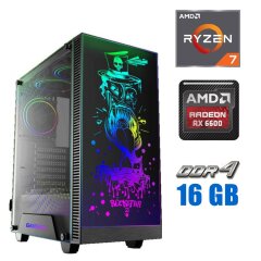 Ігровий ПК Tower NEW / AMD Ryzen 7 1800X (8 (16) ядер по 3.6 - 4.0 GHz) / 16 GB DDR4 NEW / 512 GB SSD NEW / AMD Radeon RX 6600, 8 GB GDDR6, 128-bit NEW / 600W NEW