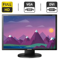 Монитор Б-класс Samsung SyncMaster 2443BW / 24" (1920x1200) TN / 1x VGA, 1x DVI / VESA 100x100 + Кабели VGA и питания