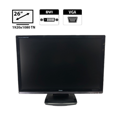Монитор Iiyama E2607WSD / 26" (1920x1080) TN / VGA, DVI + Кабель питания