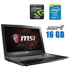 Игровой ноутбук MSI GP62MVR 6RF Leopard Pro / 15.6" (1920x1080) TN / Intel Core i7-6700HQ (4 (8) ядра по 2.6 - 3.5 GHz) / 16 GB DDR4 / 256 GB SSD M.2 + 1000 GB HDD / nVidia GeForce GTX 1060, 3 GB GDDR5, 192-bit / WebCam
