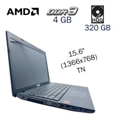 Ноутбук Asus X55U / 15.6" (1366x768) TN / AMD C-60 (2 ядра по 1.0 - 1.3 GHz) / 4 GB DDR3 / 320 GB HDD / AMD Radeon HD 6290 Graphics / WebCam / АКБ не тримає