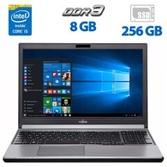 Ноутбук Б-клас Fujitsu LifeBook E756 / 15.6'' (1920x1080) IPS / Intel Core i5-6300U (2 (4) ядра по 2.4 - 3.0 GHz) / 8 GB DDR3 / 256 GB SSD / Intel HD Graphics 520 / DVD-ROM / DisplayPort / Додаткова АКБ / Windows 10 Pro