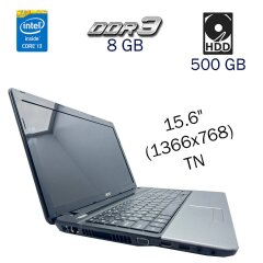 Ноутбук Б класс Acer Aspire E1-531G / 15.6" (1366x768) TN / Intel Core i3-2348M (2 (4) ядра по 2.3 GHz) / 8 GB DDR3 / 500 GB HDD / nVidia GeForce GT 710M, 1 GB DDR3, 64-bit / WebCam