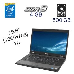 Ноутбук Б клас Dell Latitude E5510 / 15.6" (1366x768) TN / Intel Core i3-370M (2 (4) ядра по 2.4 GHz) / 4 GB DDR3 / 500 GB HDD / Intel HD Graphics / WebCam