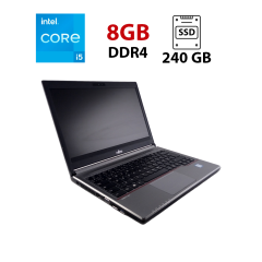 Ноутбук Fujitsu LifeBook E736 / 13.3" (1366x768) TN / Intel Core i5-6200U (2 (4) ядра по 2.3 - 2.8 GHz) / 8 GB DDR4 / 240 GB SSD / Intel HD Graphics 520 / WebCam