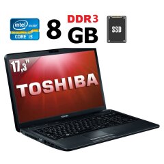 Ноутбук Toshiba Satellite C670 / 17.3" (1600x900) TN / Intel Core i3-380M (2 (4) ядра по 2.53 GHz) / 8 GB DDR3 / 128 GB SSD / Intel HD Graphics / WebCam