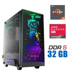 Новый игровой ПК Tower / AMD Ryzen 5 7500F (6 (12) ядер по 3.7 - 5.0 GHz) / 32 GB DDR5 / 1000 GB SSD M.2 / AMD Radeon RX 7700 XT, 12 GB GDDR6, 192-bit / 700W