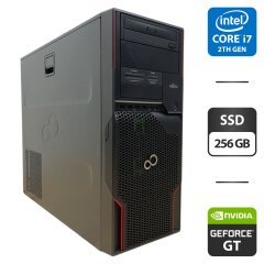 Рабочая станция Fujitsu Celsius W510 Workstation Tower / Intel Core i7-2600 (4 (8) ядра по 3.4 - 3.8 GHz) / 16 GB DDR3 / 256 GB SSD / nVidia GeForce GT 630, 4 GB GDDR3, 128-bit / DVD-ROM