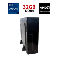 Рабочая станция Vinga CS302B SFF / Intel Xeon E5-2630 v3 (8 (16) ядер по 2.4 - 3.2 GHz) / 32 GB DDR4 / 256 GB SSD NVMe M2 / AMD Radeon Pro WX 4100, 4 GB GDDR5, 128-bit / Unlock TB