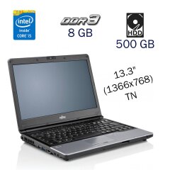 Ультрабук Fujitsu LifeBook E734 / 13.3" (1366x768) TN / Intel Core i5-4300M (2 (4) ядрва по 2.6 - 3.3 GHz) / 8 GB DDR3 / 500 GB HDD / WebCam / Windows 10 PRO Lic