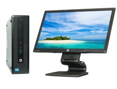 Комплект ПК: HP ProDesk 600 G1 SFF / Intel Core i5-4590 (4 ядра по 3.3 - 3.7 GHz) / 8 GB DDR3 / 500 GB HDD / Intel HD Graphics 4600 + Монитор HP Compaq LA2306x / 23" (1920x1080) TN / DVI, VGA, DP / VESA 100x100