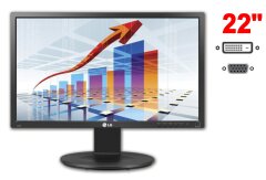 Монитор LG 22MB35PU-B / 22" (1920x1080) TN / DVI, VGA, USB 2.0, Audio / 2x 1W / VESA 100x100 / Pivot