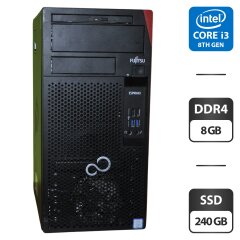 Компьютер Fujitsu Esprimo P558 E85 Tower / Intel Core i3-8100 (4 ядер по 3.6 GHz) / 8 GB DDR4 / 240 GB SSD / Intel UHD Graphics 630 / Windows 11 Pro